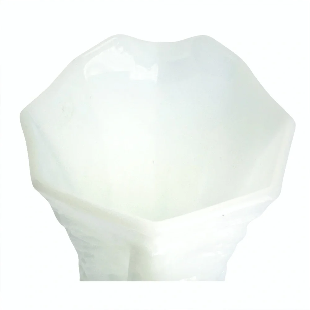 Vintage Anchor Hocking Faceted Milk Glass Pitcher
